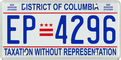 DC license plate EP4296