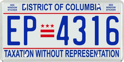 DC license plate EP4316