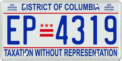 DC license plate EP4319