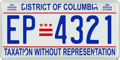 DC license plate EP4321