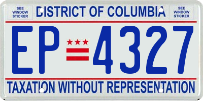 DC license plate EP4327