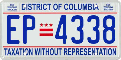 DC license plate EP4338