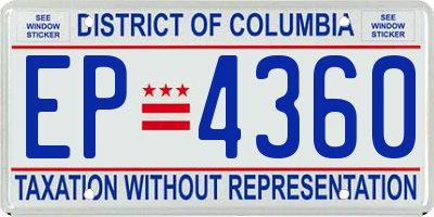 DC license plate EP4360