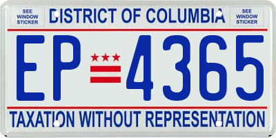 DC license plate EP4365