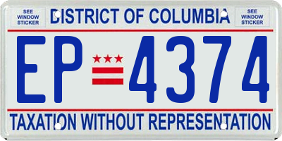 DC license plate EP4374