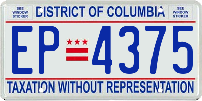 DC license plate EP4375