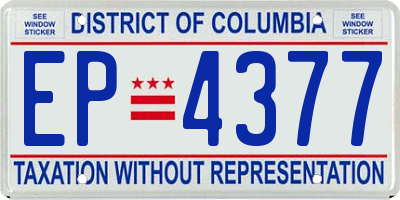 DC license plate EP4377