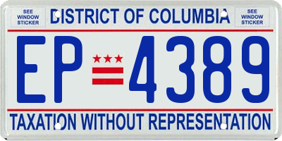 DC license plate EP4389