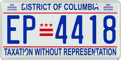 DC license plate EP4418