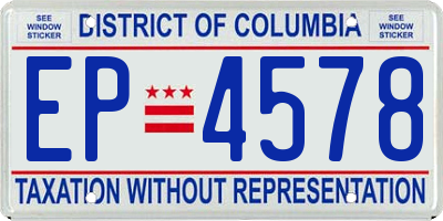 DC license plate EP4578