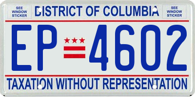 DC license plate EP4602