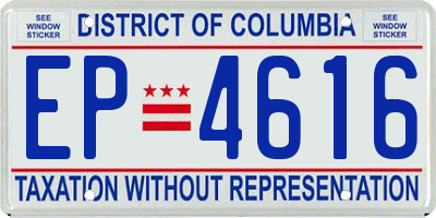 DC license plate EP4616