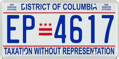 DC license plate EP4617