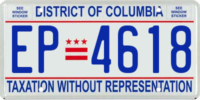 DC license plate EP4618
