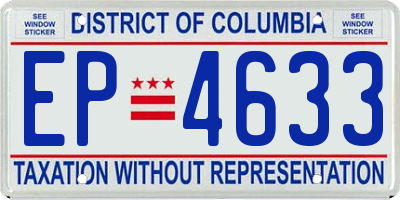 DC license plate EP4633