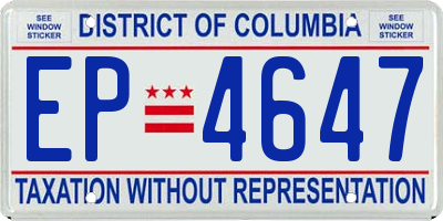 DC license plate EP4647