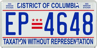 DC license plate EP4648
