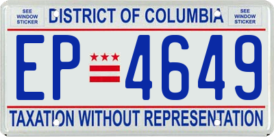 DC license plate EP4649
