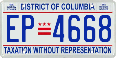 DC license plate EP4668