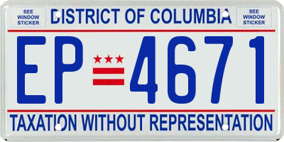 DC license plate EP4671