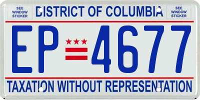 DC license plate EP4677