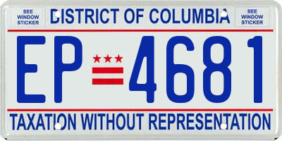 DC license plate EP4681