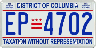 DC license plate EP4702