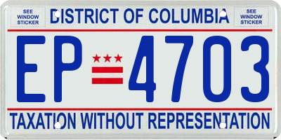 DC license plate EP4703