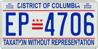 DC license plate EP4706