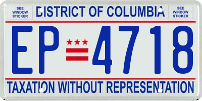 DC license plate EP4718