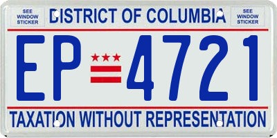 DC license plate EP4721
