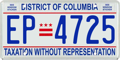 DC license plate EP4725