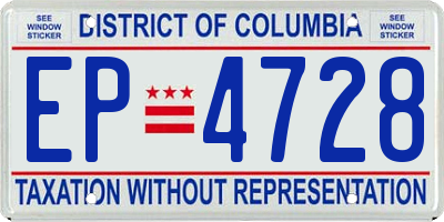 DC license plate EP4728