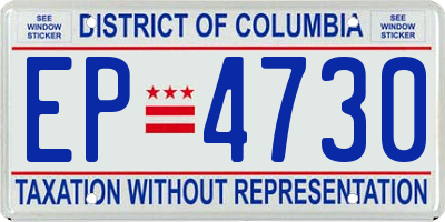 DC license plate EP4730