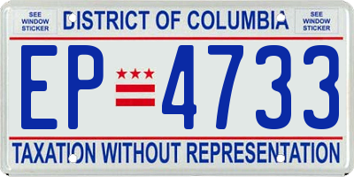 DC license plate EP4733
