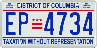 DC license plate EP4734