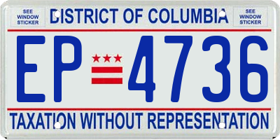 DC license plate EP4736
