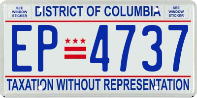 DC license plate EP4737