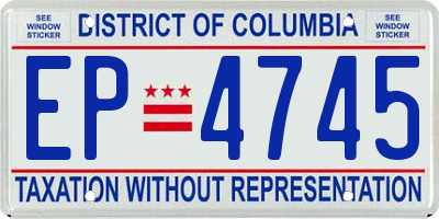 DC license plate EP4745