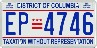 DC license plate EP4746