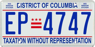 DC license plate EP4747