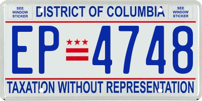 DC license plate EP4748