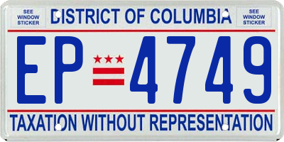 DC license plate EP4749