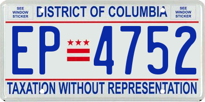 DC license plate EP4752