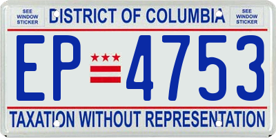 DC license plate EP4753