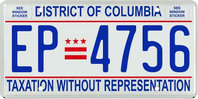 DC license plate EP4756
