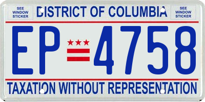 DC license plate EP4758