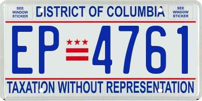 DC license plate EP4761