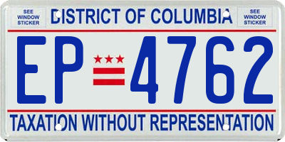 DC license plate EP4762
