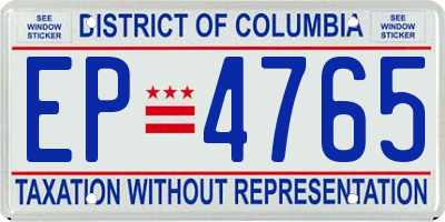 DC license plate EP4765